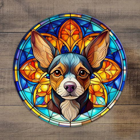 Chihuahua Black Glass Suncatcher Worktop Saver